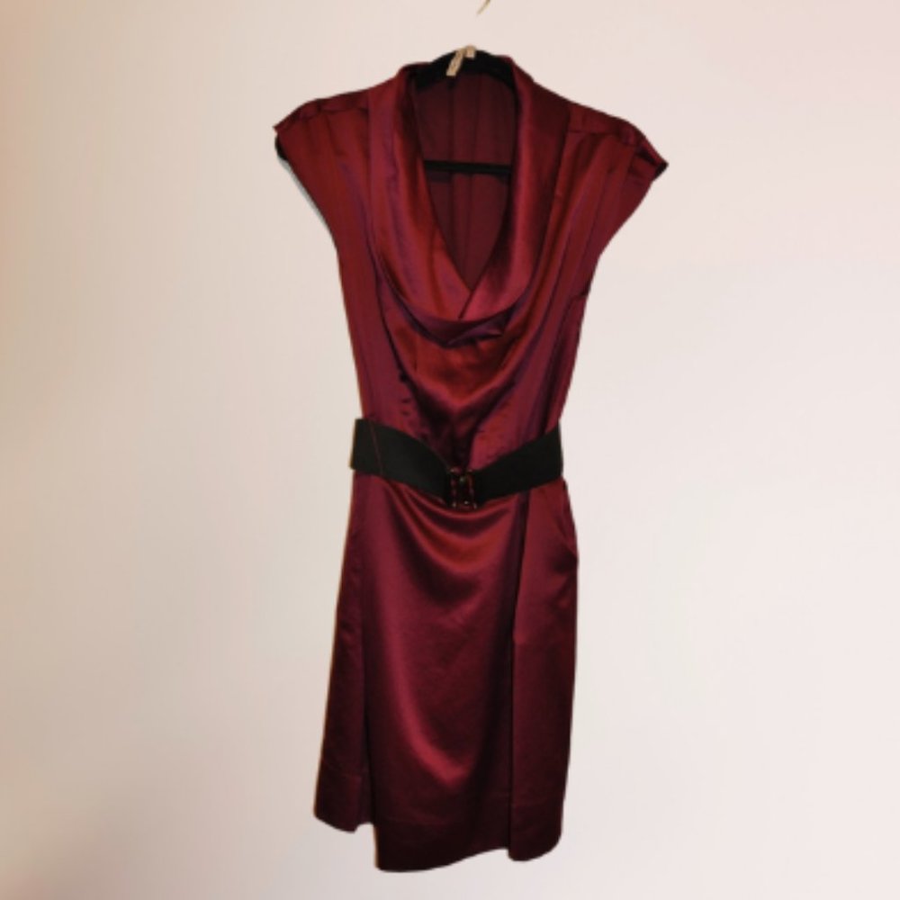 BCBG GENERATION-BELTED-DRESS-PINK-LARGE